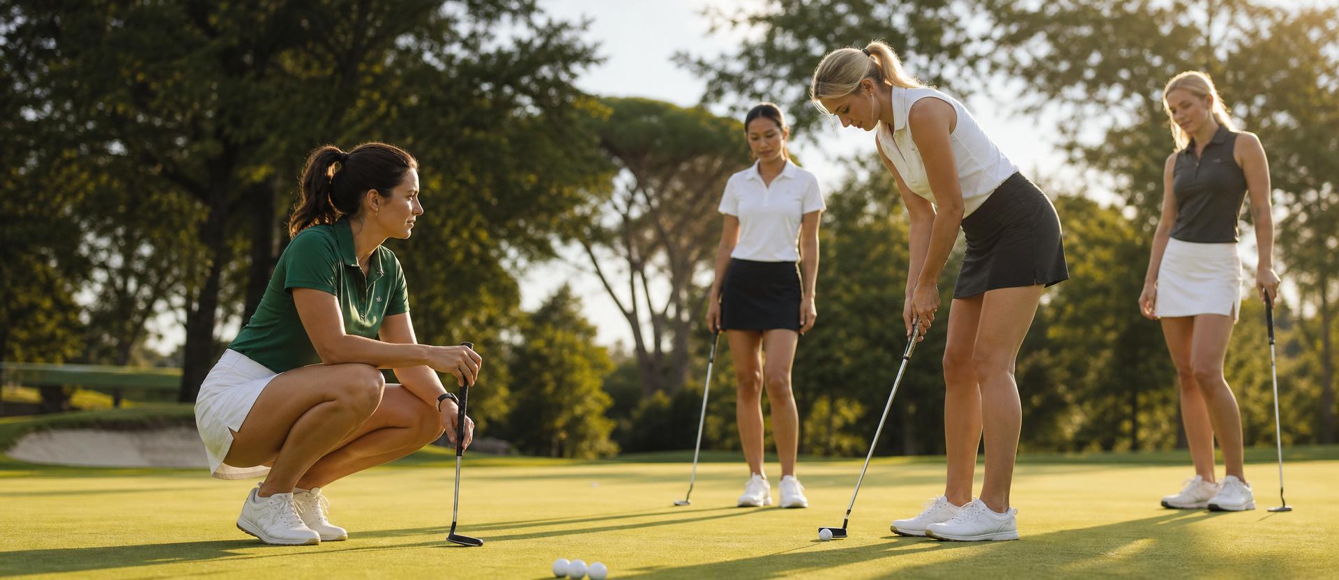 Golf coach working with players on the green at Beyond Golf Performance